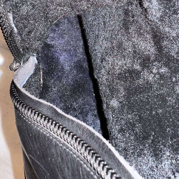 Bally’s Black Leather Black Shearling Lined Tall Block Heel Boots Size 11 - Picture 11 of 15